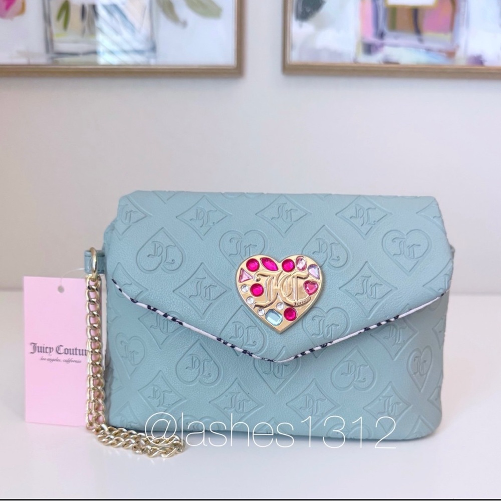 JUICY COUTURE Bag Glitz Out Mini Wristlet - Cool Blue